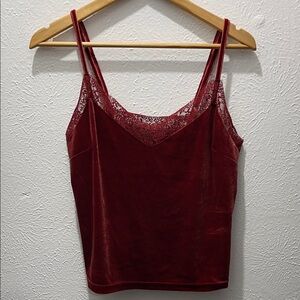 Forever 21 Copper Velour Lace Cami Top Medium